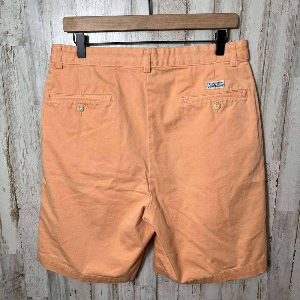Vintage Polo Ralph Lauren Pastel Orange Chino Shorts 9" Mens Size‎ 32